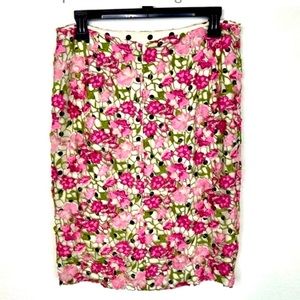 Vintage Embroidered Pink Floral Skirt